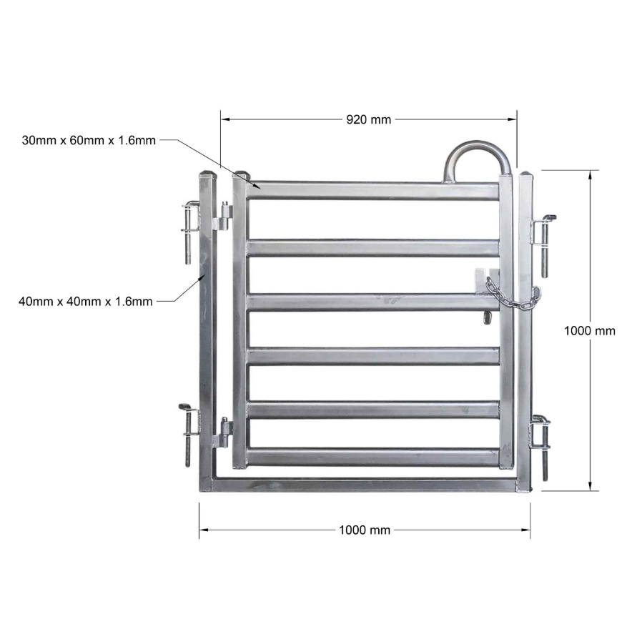 Sheep VRACE Gate H 1000mm x W 1000mm with Handrail
